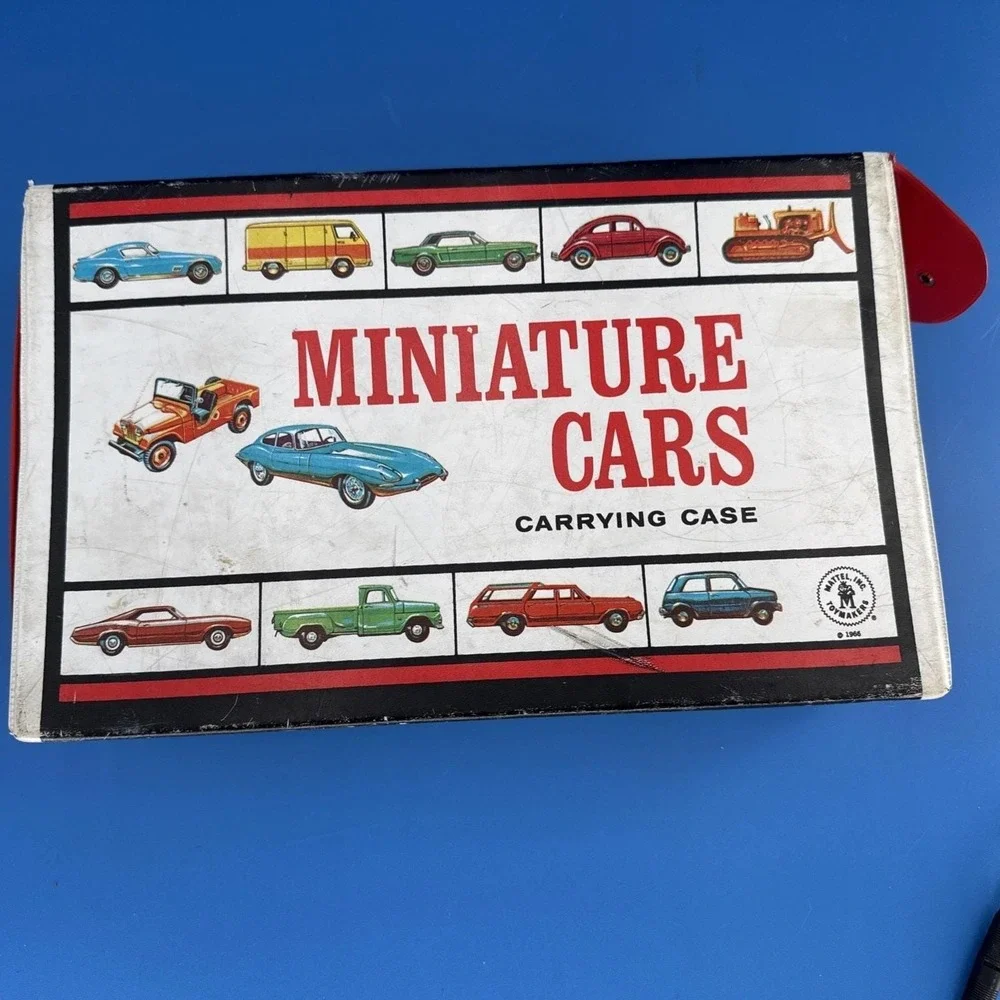 Vtg MTB- Mattel Inc. Toymakers 1966 Minature Cars Carrying Case Full Of Cars
